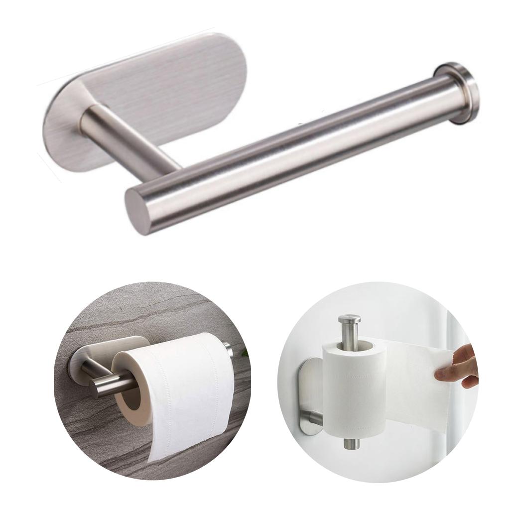 No Punching Wall Mounted Toilet Paper Holder Stainless Steel Bathroom Kitchen Roll Paper Toilet Holder Storage Stand