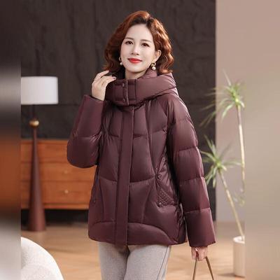 Damen Winter Kapuzen Kurze Daunenjacke