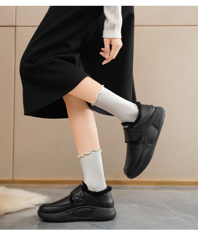 Women's Waterproof Velvet-Lined Snow Boots, 2025 Autumn/Winter Collection, Warm Large Size Cotton Shoes.