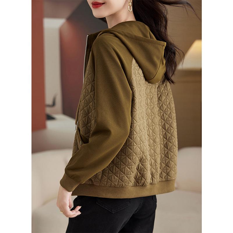 Women's Spring/Autumn Hooded Jacket 2025: Trendy, Versatile, Loose-Fit Short Top for Middle-Aged Women