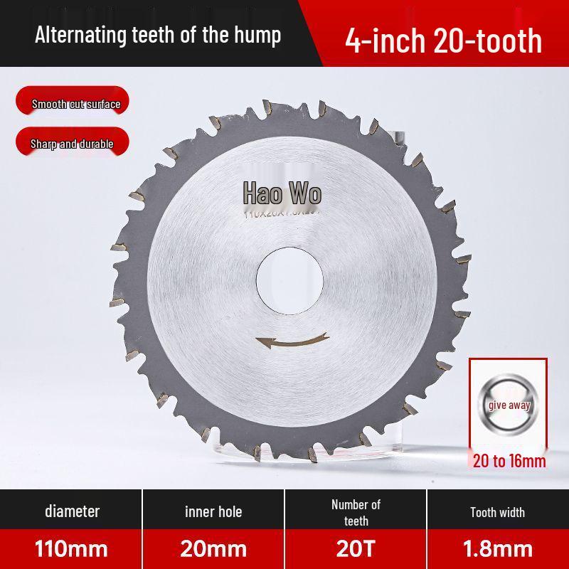 Anti-Nail Carbide Woodworking Saw Blade, Aluminum Cutting, 4-7 Inch for Handheld Angle Grinders