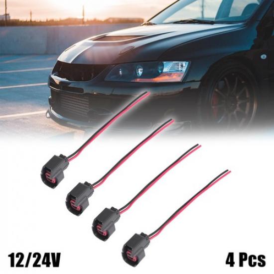 4pcs Car Fuel Injector Connector Cable for EV6 for EV14 Socket Plug Pigtail Wire