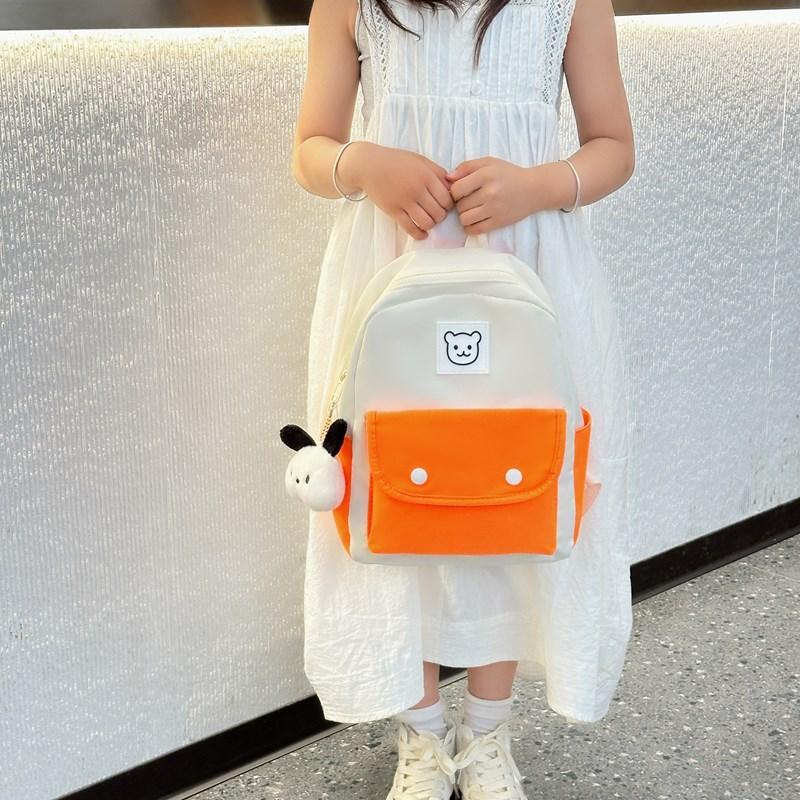 Kindergarten Primary School Students Schoolbag Fashionable Contrasting Colors Cute Baby Bear Backpack Children'S Bag