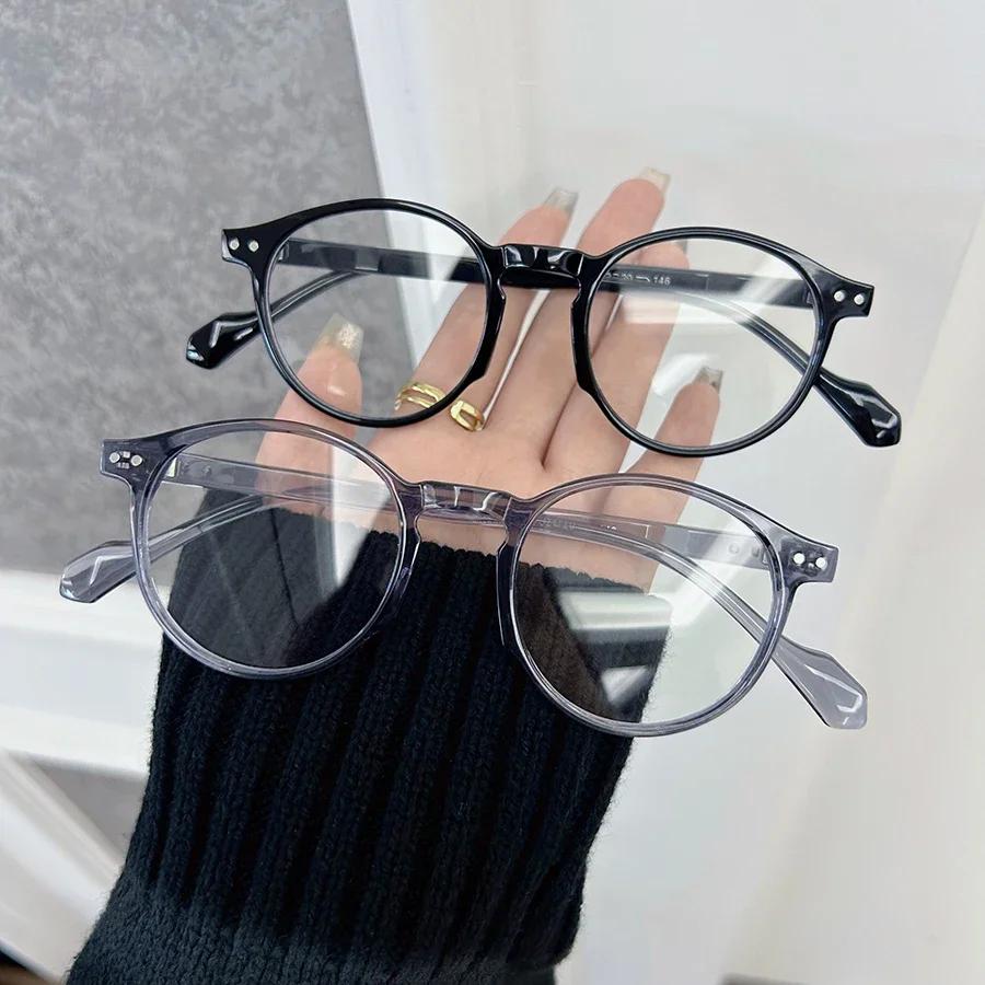 Retro Round Glasses Women Men Brand Circular Vintage Eyeglasses Frame Male Clear Lens Mirror Outdoor Transparent Lens