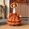 1Piece Fall Maple Leaf Porch Goose Outfit, 11 Inch Autumn Goose Clothes Set, Thanksgiving Harvest Costume for Outdoor Yard Decor