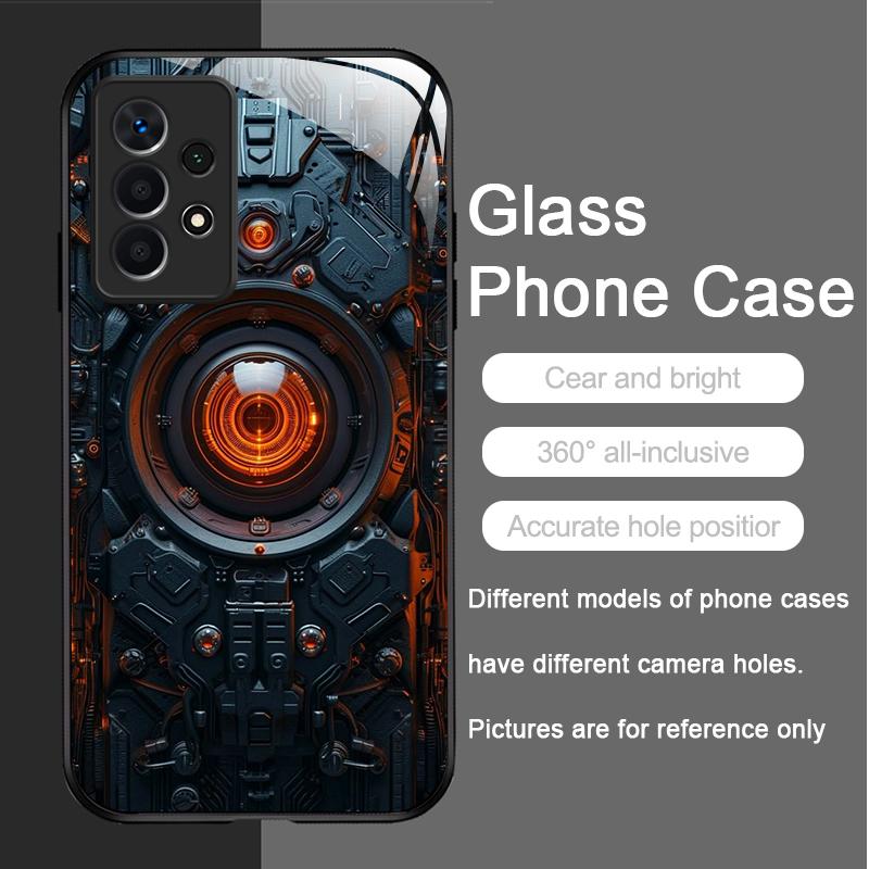 Creative Mechanical Circuit Board Pattern Glass Phone Case for Samsung Galaxy S25 Ultra S24 S23 Plus S22 S21 S20 FE A56 5G Cover