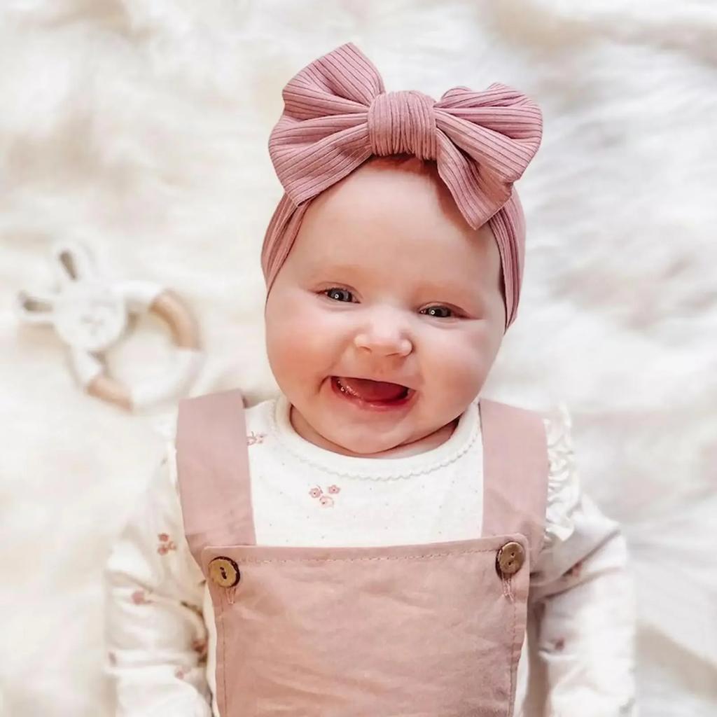 48colors Newborn Baby Headband Girls Elastic Knit Children Turban Baby Bows Soft Nylon Kids Headwear Toddler Hair Accessories