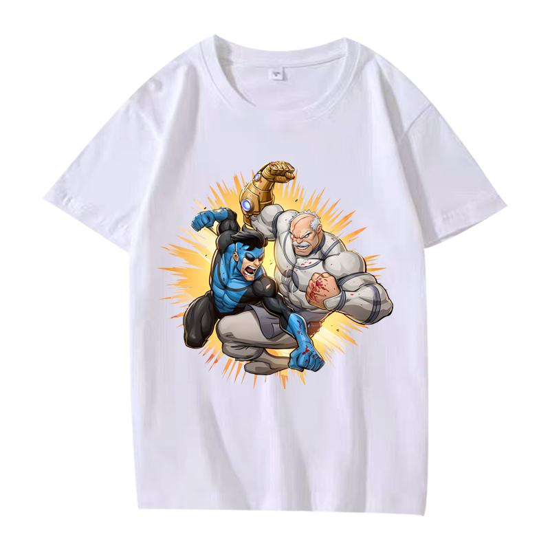 Invincible vs Conquest T Shirt men women Oversized 100% Cotton short sleeve Summer streetwear top Unisex plus sizetops