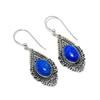 Natural Lapis Lazuli Gemstone Earrings, 925 Sterling Silver Earring, Handmade Boho Silver Jewelry Dangle Earrings, Mother's Day Gifts