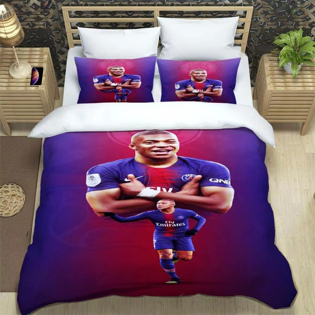 3D-Druck K-Kylian Mbappé Bettwäsche-Sets Fan-GeschenkMode Fußball M-Mbappe Bettbezug Steppdecke Bett Jugend Kinder Mädchen Jungen Geburtstag