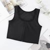 Front Zipper Compression Sports Bra Flat Chest Look Breathable Mesh Lightweight Support Daily Wear Exercise