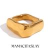 MamacitaSlay Exclusive Stainless Steel Square Ring Party Design Waterproof Jewelry 2026 New Trendy Accessories High Quality Gift
