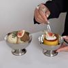 Runder Dessertbecher Edelstahl Süßigkeitenbehälter Robuste Vintage Servierschalen Obst