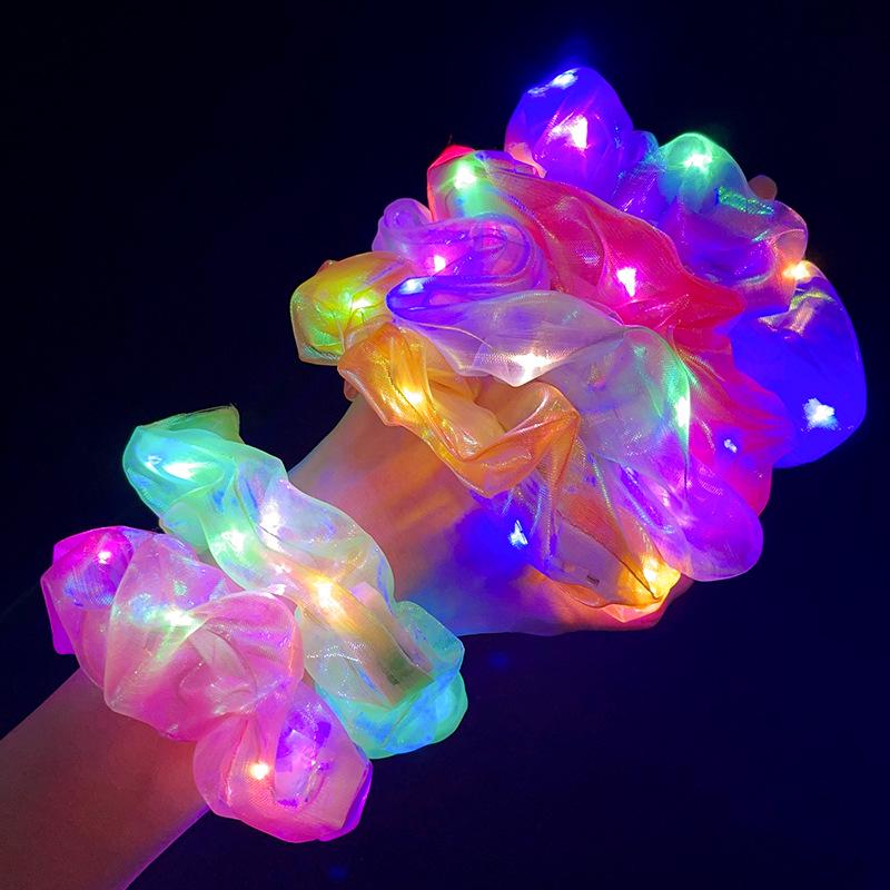 LED Flashing Disco Hair Tie: Glowing Rubber Band for Nightclub Style