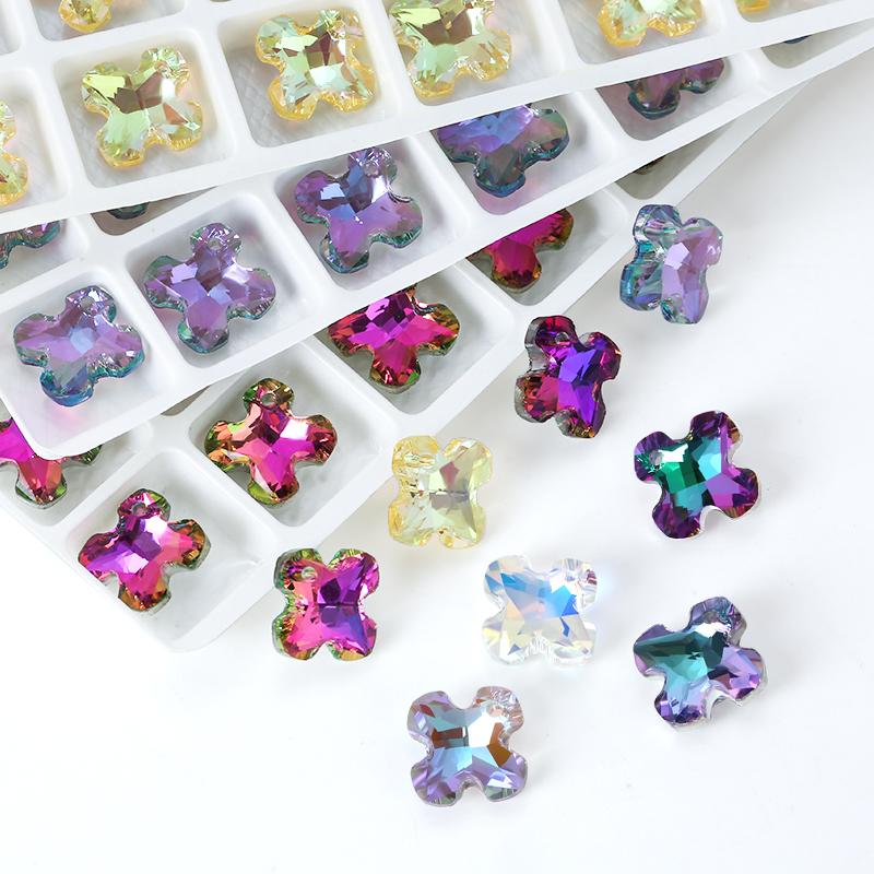 12Pcs Austria Crystal Pendant Loose Rhinestone Beads Charms Glass Jewelry Gems Stones for DIY Necklace Jewelry Making 11Styles