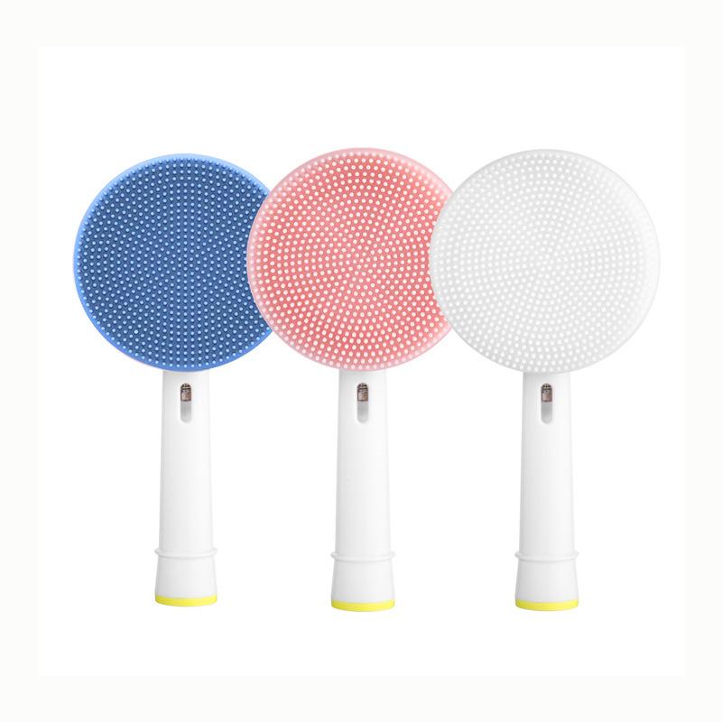 Facial Brush Head Fits B Electric Toothbrush Food Grade Silicone Gentle Exfoliating Portable for Travel Home Facial Cleansing