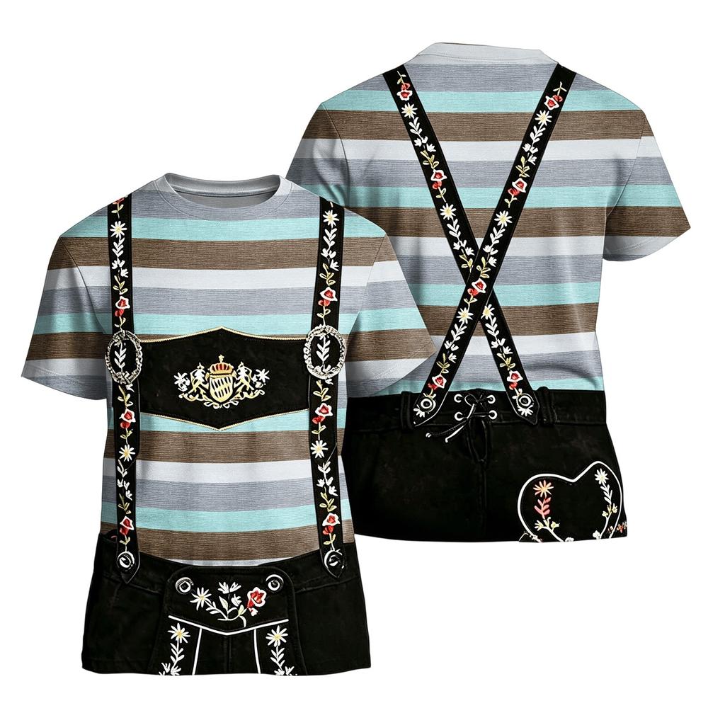 Men's Oktoberfest Vintage Print Short Sleeve T-Shirt Relaxed Fit Summer