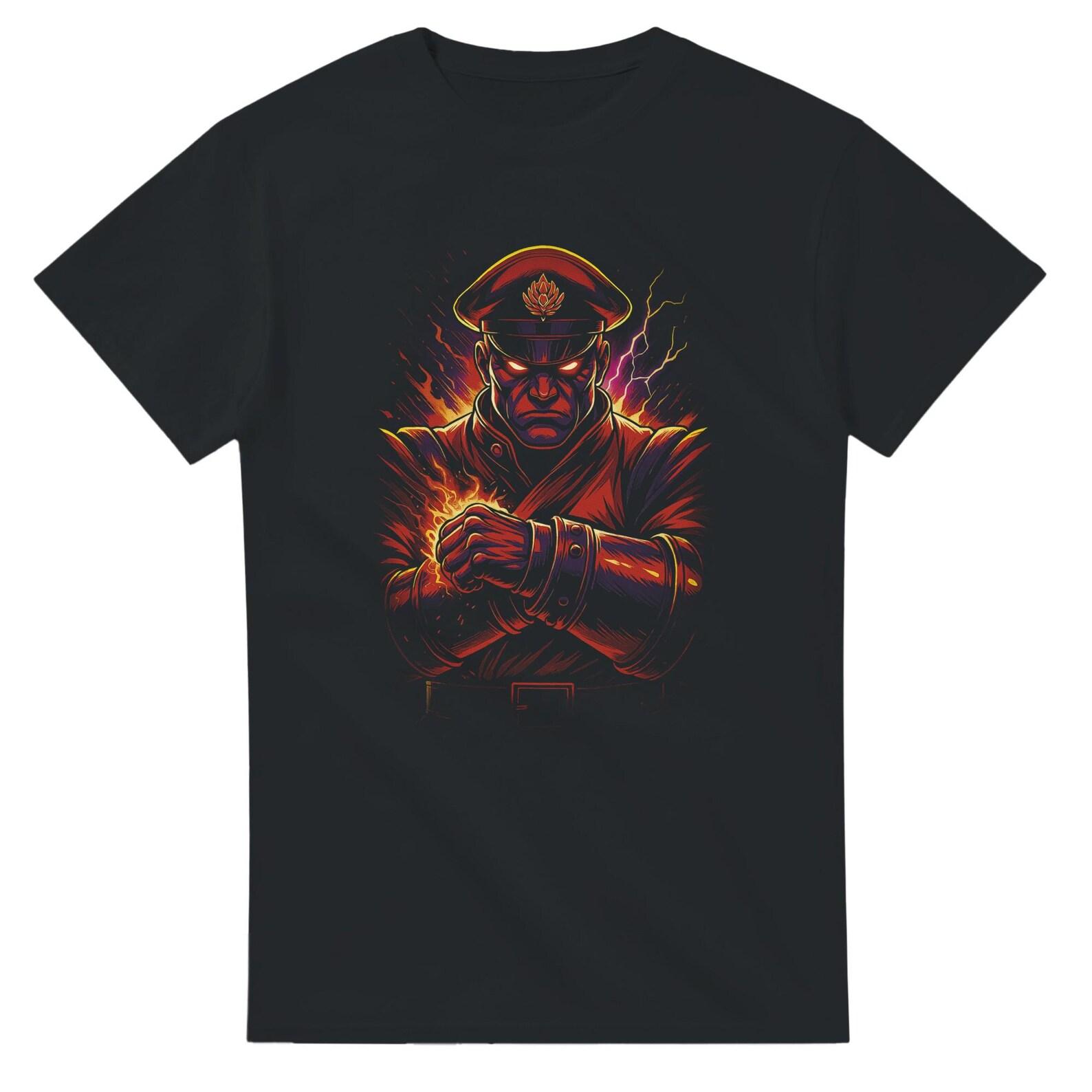 M Bison Street Fighter Halftone Heavyweight Unisex Crewneck T shirt | Gildan® 5000 S