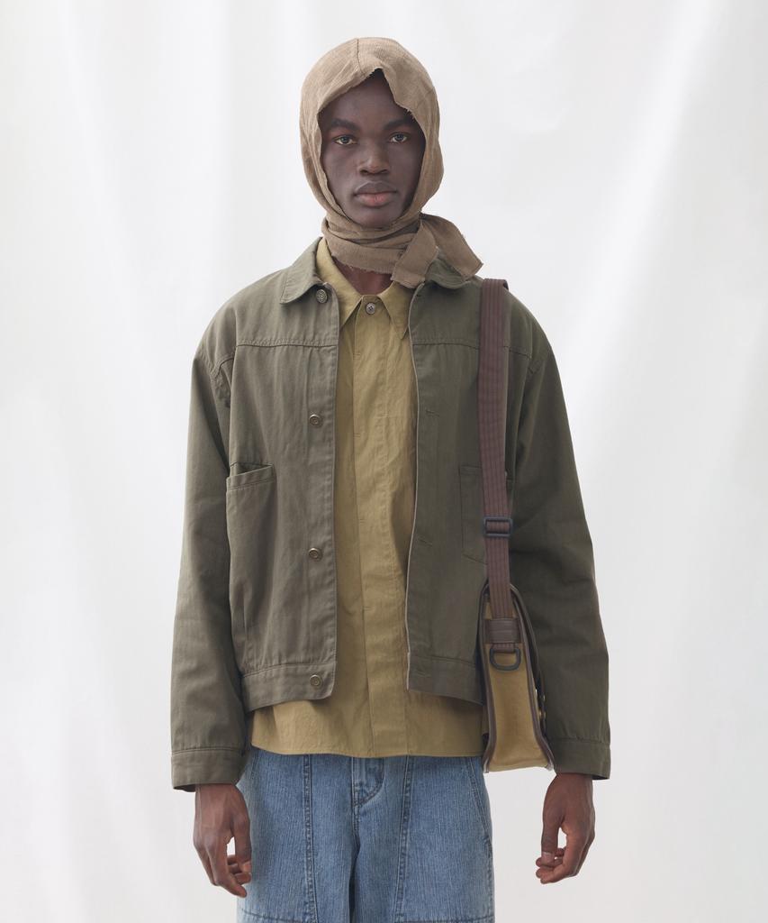 Eastserviceshop Welt Pocket Washed Cotton Trucker Jacket - Olive Khaki