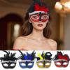 Party Costume Props Halloween Masquerade Mask Half Face Feather Mask  Carnival