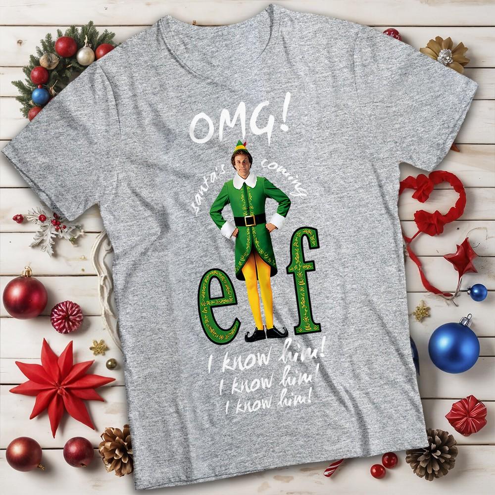 Funny Unisexs and Unisexs Buddy the Elf I Know Him Christmas TShirt Tee MC