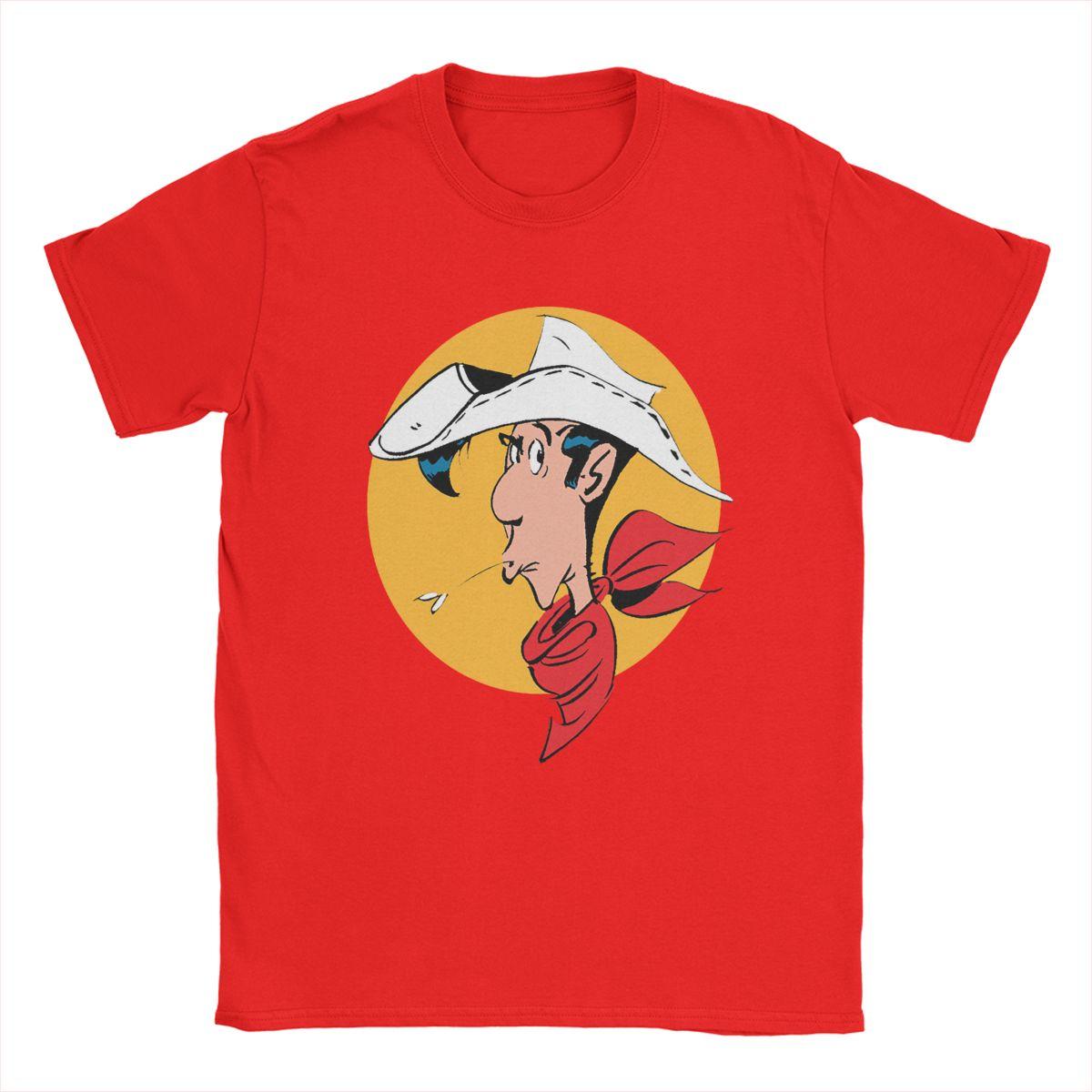 

Unisex TShirt Lucky Luke Funny Pure Cotton Tee Shirt Short Sleeve Cartoon T Shirt Crewneck Clothes Gift Idea S