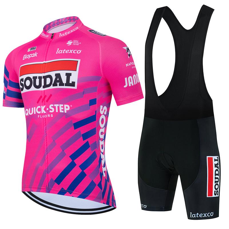 Soudal Quick Step Cycling Jersey Set 2025 Men NEW Summer Cycling Clothing MTB Road Shirt Bicycle Bib Shorts Maillot Ciclismo