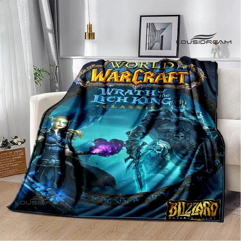 Game World of Warcraft Printed Blanket Kids Warm Flannel Soft and Comfortable Blankets Home travel blanket birthday gift