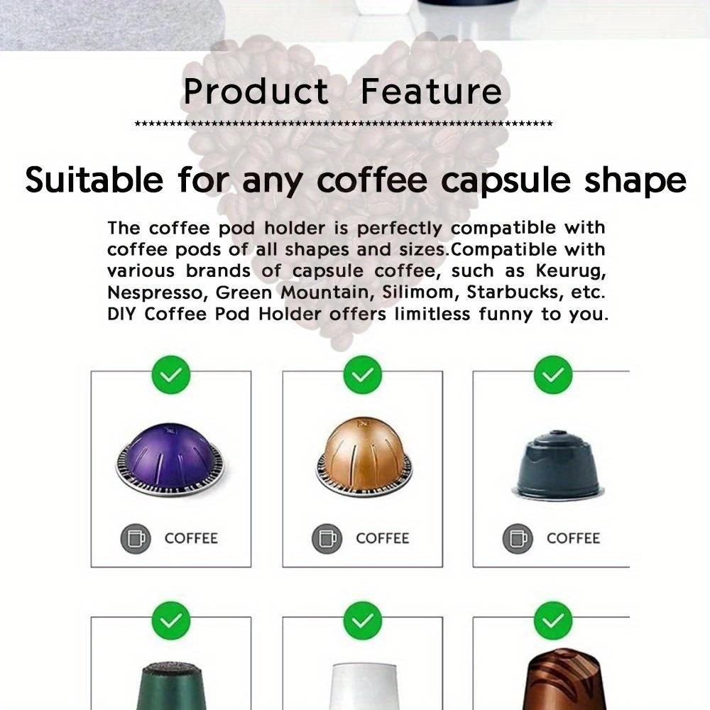 Gestell für 6 Kaffeebohnenschalen, schwarzes Gestell für Kaffeekapseln für alle Kaffeebohnenschalen, Küchenaufbewahrung