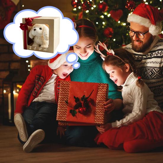 Robot Puppy Plush Toy Soft Stuffed Animal Doll Realistic Fluffy Pet Dog Comfortable Kids Companion Gifts