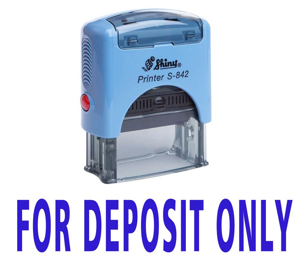 FOR DEPOSIT ONLY Self Inking Rubber Stamp Custom Shiny Office Stationary