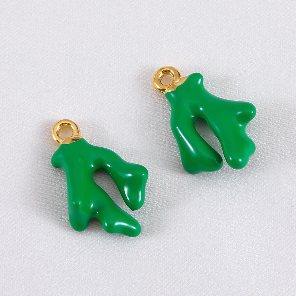 10pcs Cute Green Purple Pink Enamel Ocean Crab Conch Fishtail Heart Charms Alloy Pendants DIY Necklace Bracelet Jewelry Findings