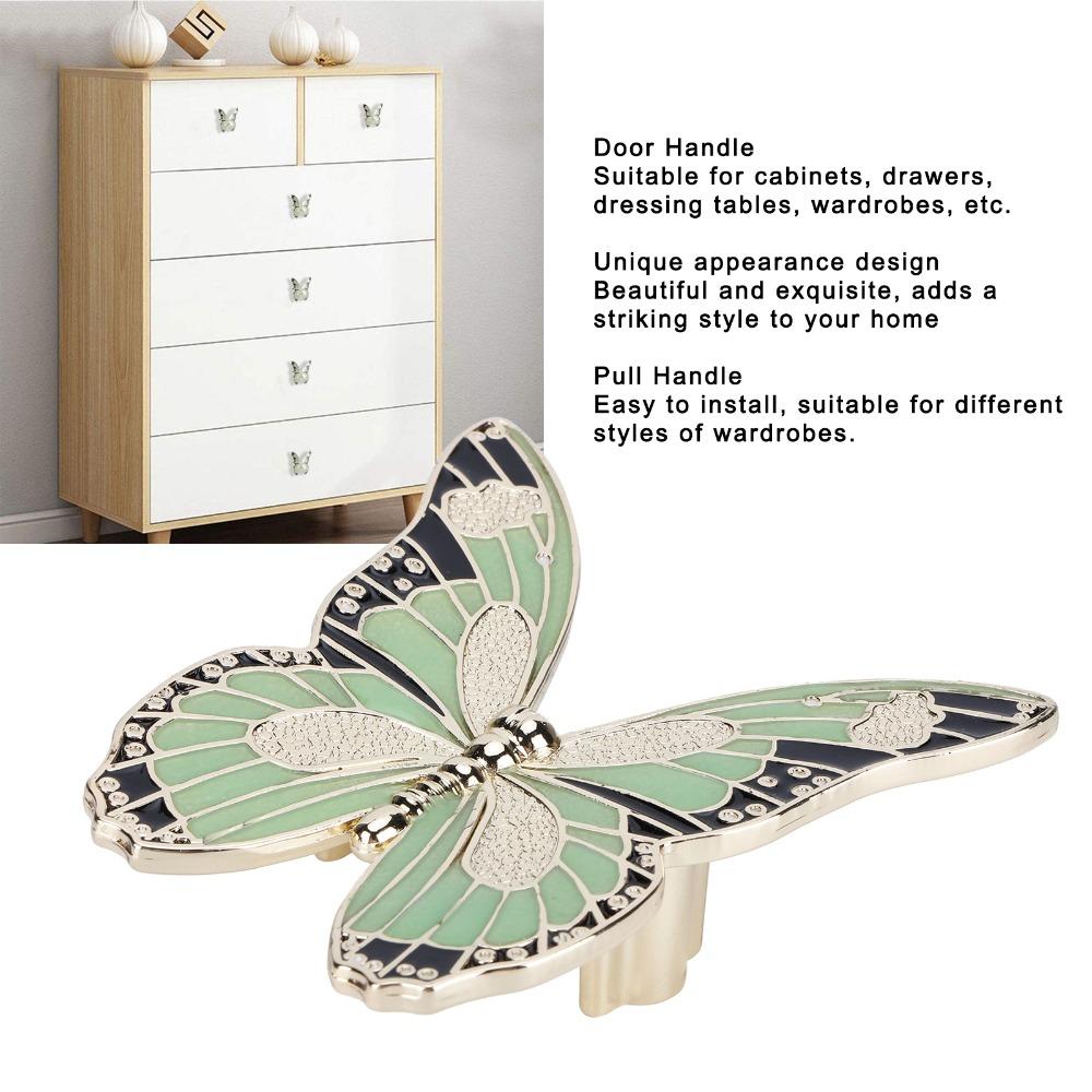 Easy Install Drawer Knobs Zinc Alloy Butterfly Knobs Vintage Cabinet Pull Handles Wardrobe