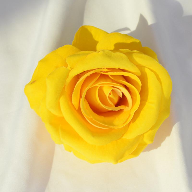 Rose Velvet Artificial Rose Head With Embossed Craft For Wedding Venue Romantic
