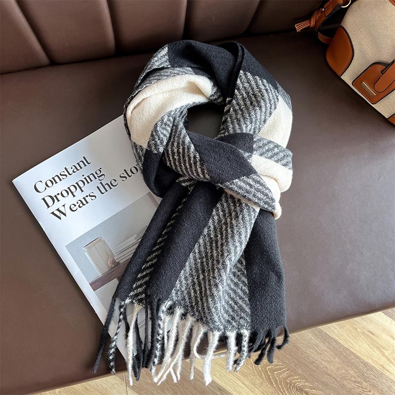 

180*30cm Winter Scarf Women Classic Lattice Pashmina Scarf Soft Female Cashmere Scarves Shawls Wraps Handkerchief Stole 30x180CM