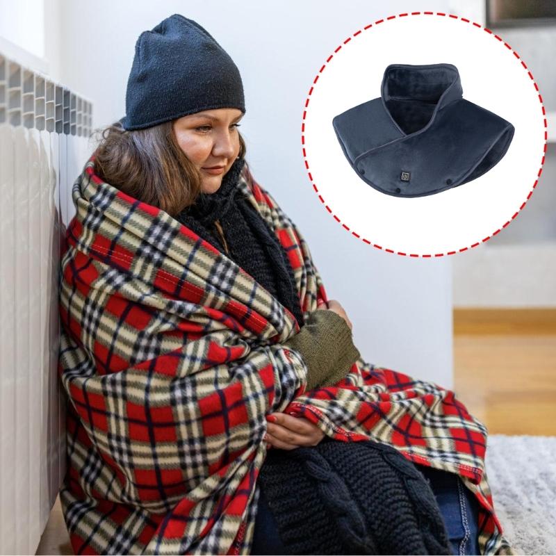 3 Zone Electric Heating Scarf For Neck Back Shoulder Portable Thermal Wrap Fast Charging