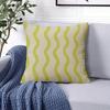 Lime Wavy Stripe Square Jacquard Pillow Cover for Sofa Office Waist Cushion Cover Home Decorative Pillowcase
