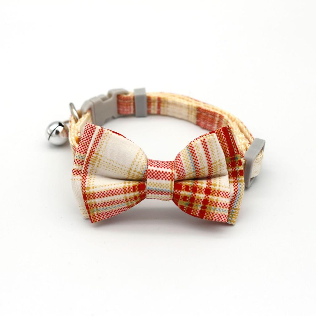 1pc Cute Cat Collar Small Puppy Cat Dog Collars Bow Kitten Collar Bowknot Necklace With Bell For Dog Cat Chihuahua Pet Supplies