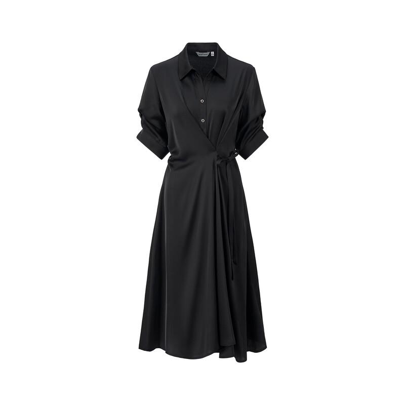 GIOVANNI VALENTINO Women s Summer Tie-Waist Shirt Dress S чёрный
