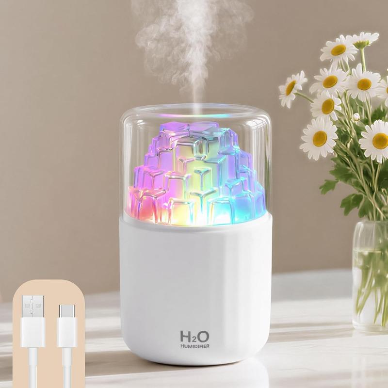 

Portable Mist with Colorful Light Auto-Off USB Desktop Personal 2 Cool Spray Modes 300ml for Bedroom Office Car Travel White