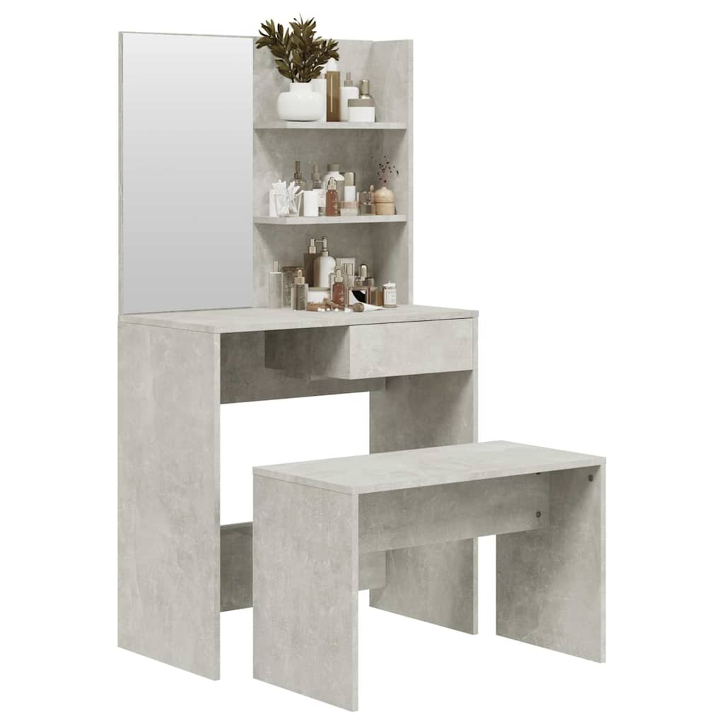 Vidaxl Dressing Table Set, Concrete Grey, 74.5X40X141 Cm