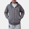 New Era MLB Logo Buchstabe Kapuzen-Reißverschluss-Cardigan Gewaschen Vintage Langarm Amerikanisches Sweatshirt Unisex Jacken Grau 13789213