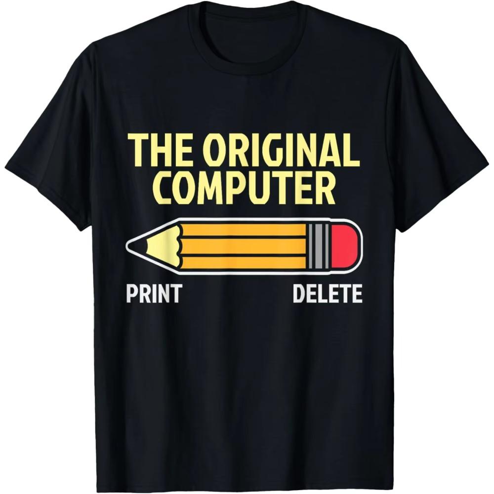 The Original Computer Funny Sarcastic Programmer Pencil Gift TShirt Unique Printed Graphic Oneck Shortsleev T Shirts Tops