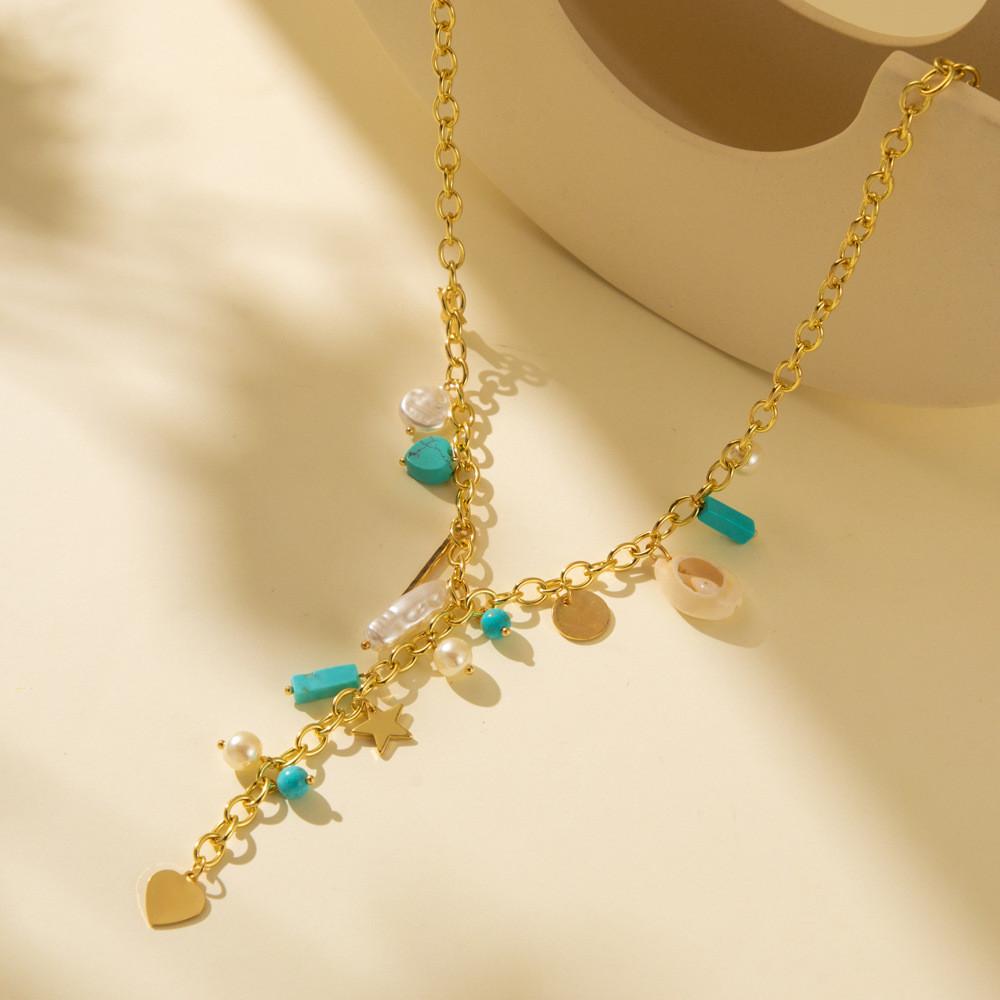 Elegant 2023 Naturligt Snäckskal Fjäril Hänge Halsband För Kvinnor Fantastiska Mode Smycken