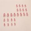 24 Pcs Valentines Day Stick On Nail Heart Full Cover False Nail Almond Press On Nail Manicures Supplies for Winter