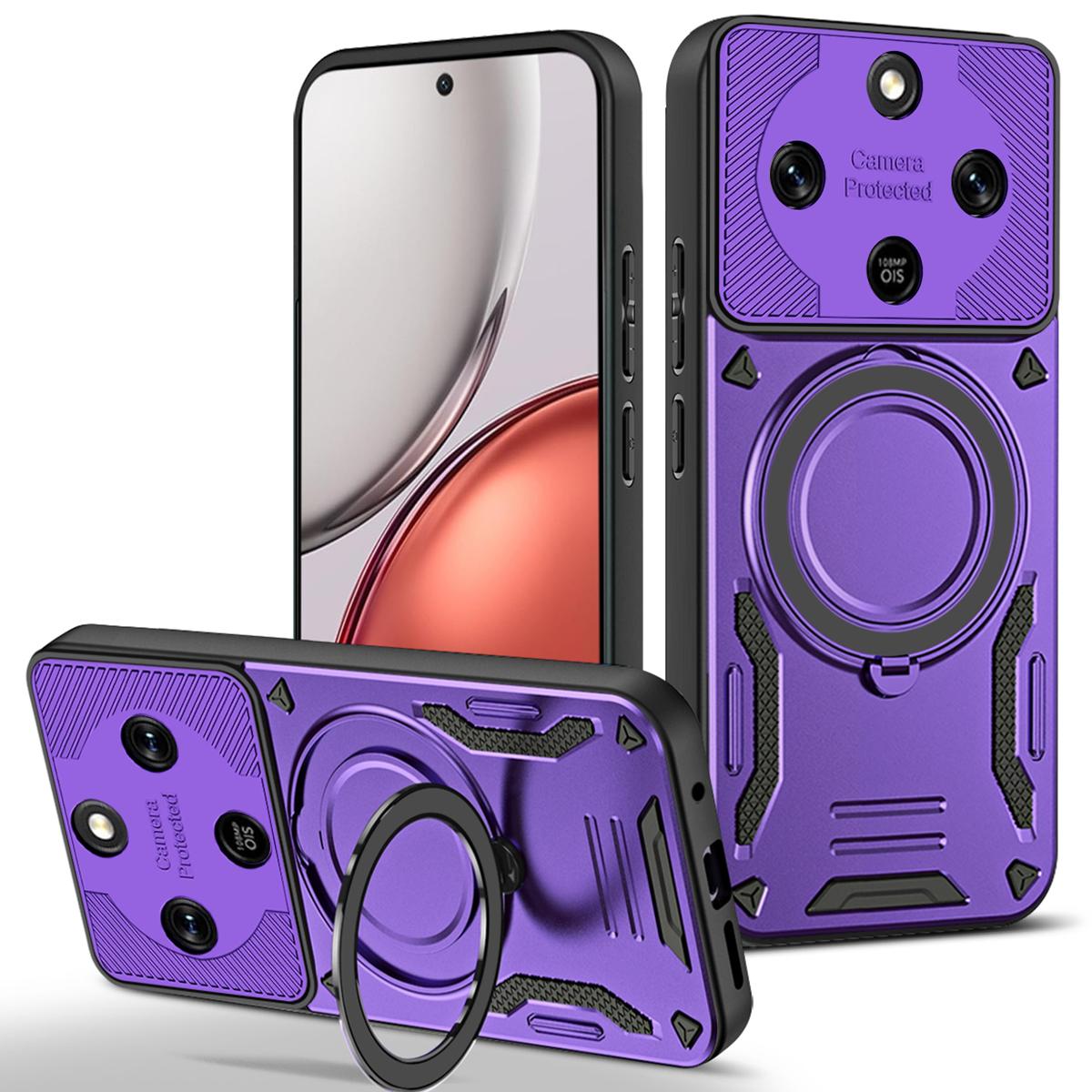 

Magnetic Case For Honor Magic8 Lite 5G/X9d 5G/X70 5G Shockproof TPU + PC Phone Back Cover with Kickstand