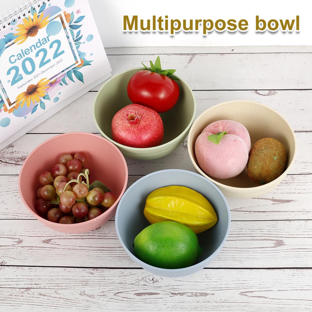 4 Stück Umweltfreundliche Weizenstrohschalen Haushalt Reis Salatschalen Unzerbrechliche Kinderschale Geschirrset Küchenzubehör