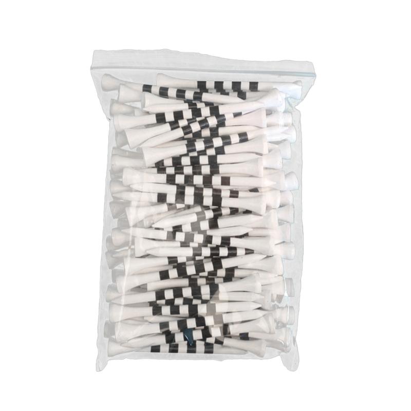 100 Pcs Stripe Golf Tees Bamboo Golf Tees Stable Training Ball Stand Tees Golf Practice Tees Golf Accessories Durable 70 белый