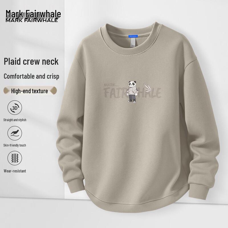 Mark Fairwhale Men's Panda Graphic Loose Fit Round Neck Sweatshirt