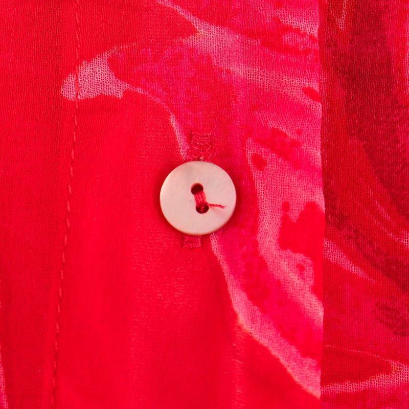 Kaslead New Arrival Women's Fashion Style Fashion All-Match Flower Print Transparent Shirt 8691137